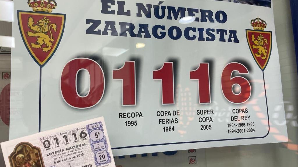 Número zaragocista de Lotería del Rosario.