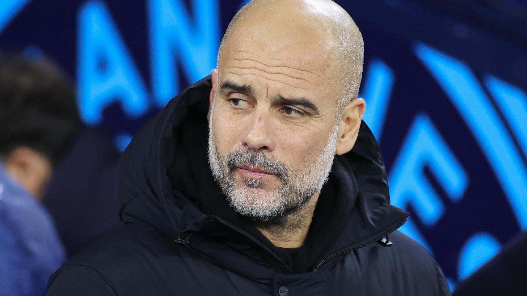 Pep Guardiola, en el banquillo del Manchester City