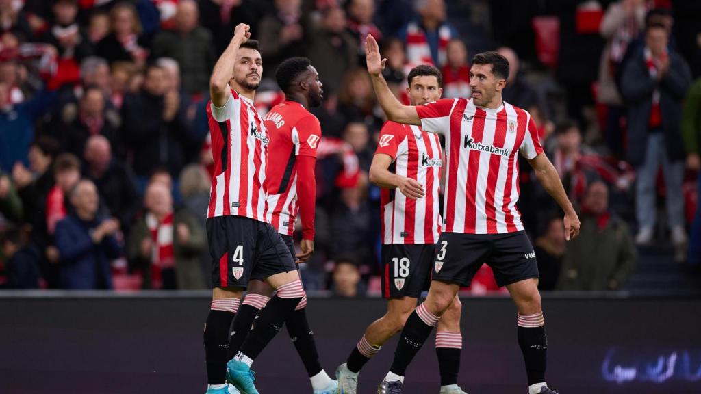 Aitor Paredes celebra un gol con el Athletic Club