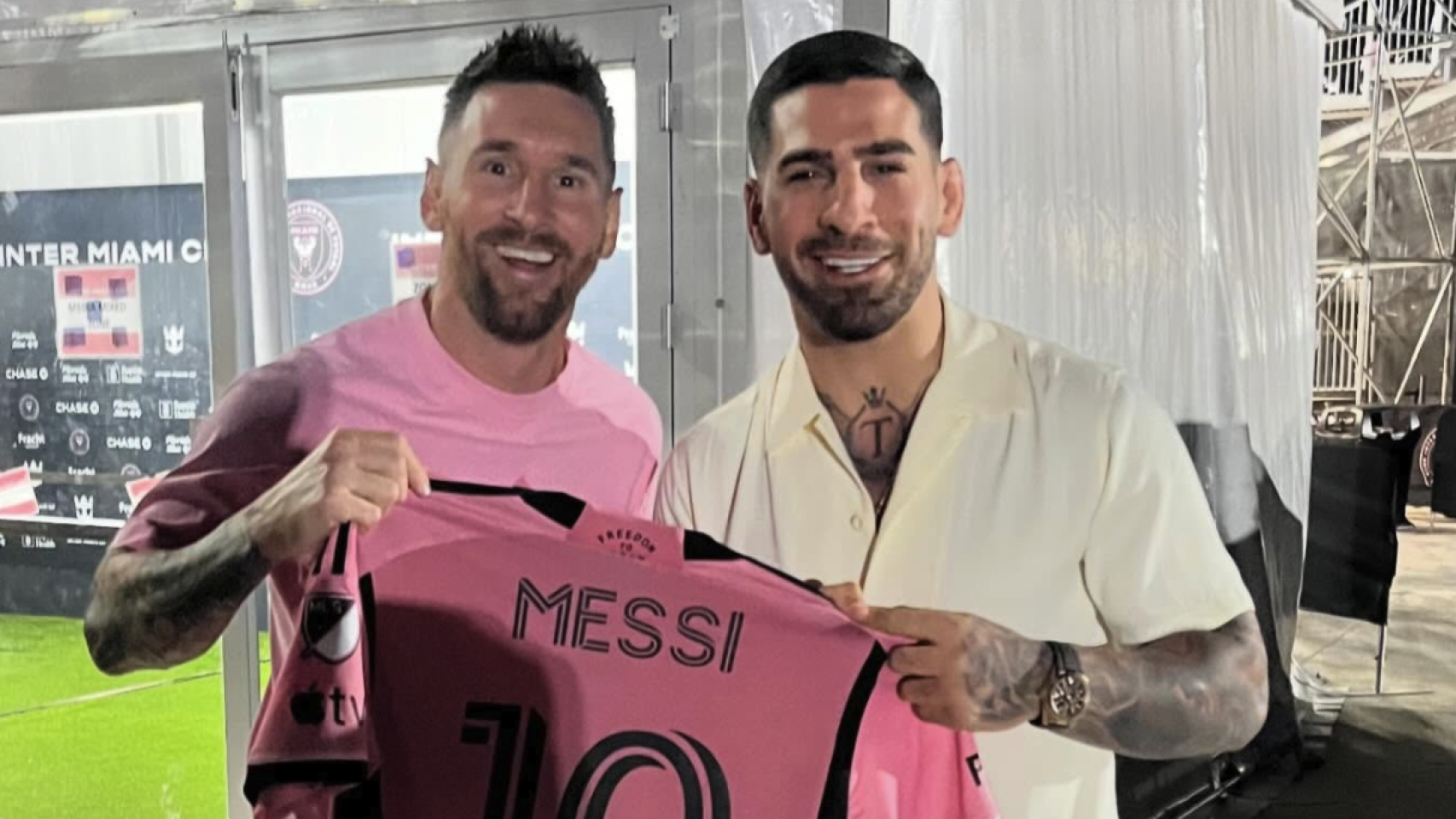 Leo Messi e Ilia Topuria se tomaron una foto juntos