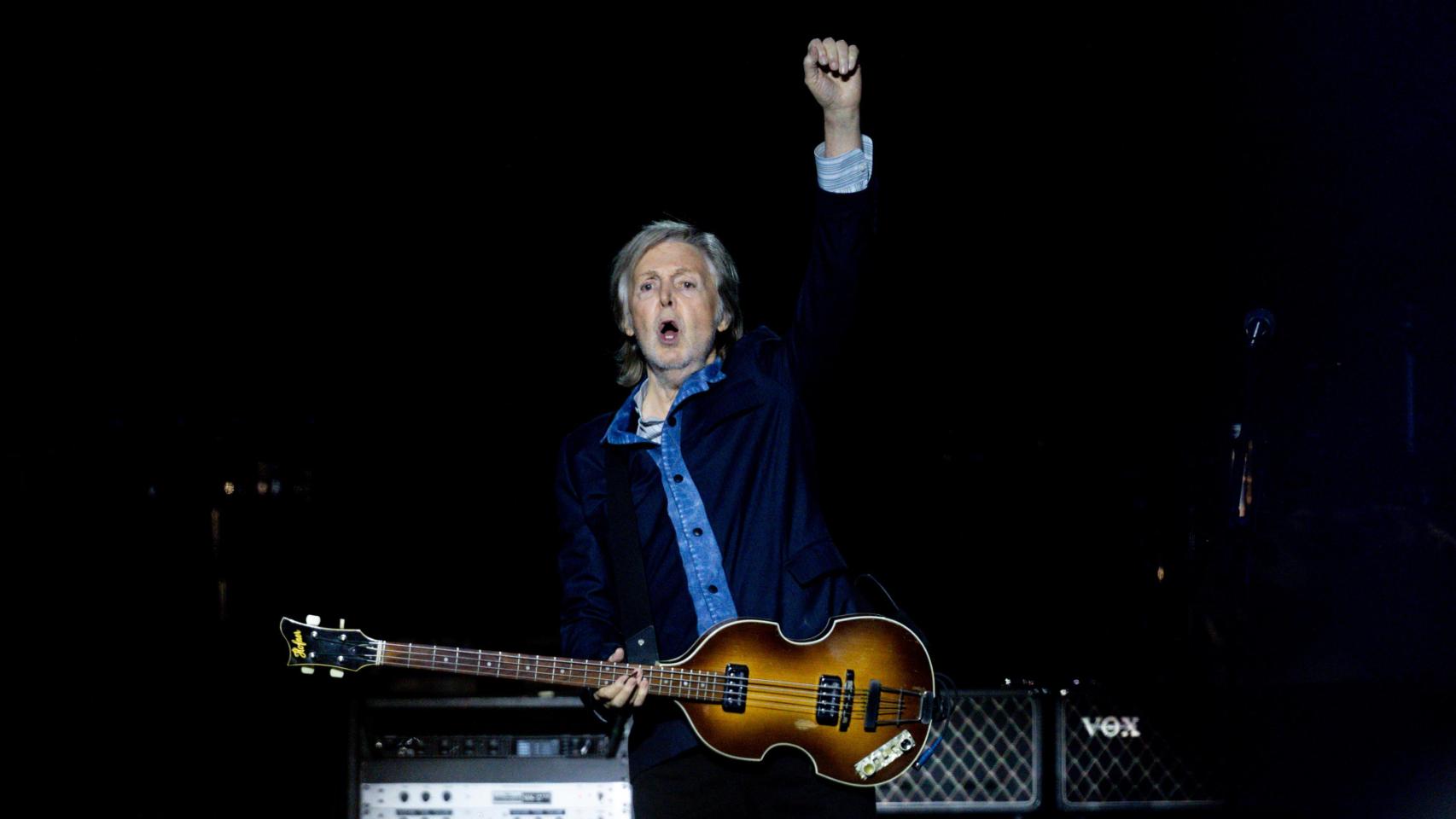 Paul McCartney durante su concierto del lunes en el Wizink Center de Madrid. Foto: Ricardo Rubio/Europa Press