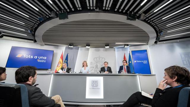 Un momento durante la rueda de prensa posterior al Consejo de Ministros.