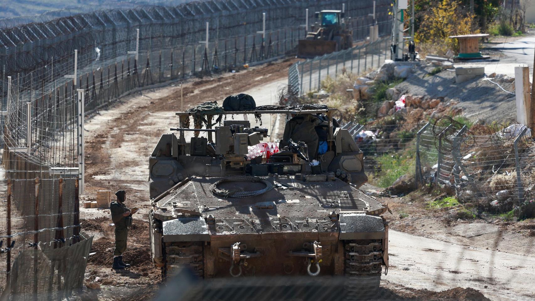 Un tanque israelí en los Altos del Golán este pasado lunes.