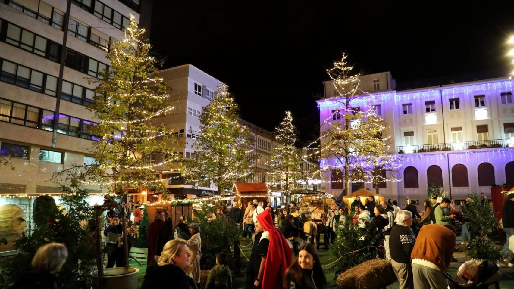 Mercado navideño de la Plaza de Armas.