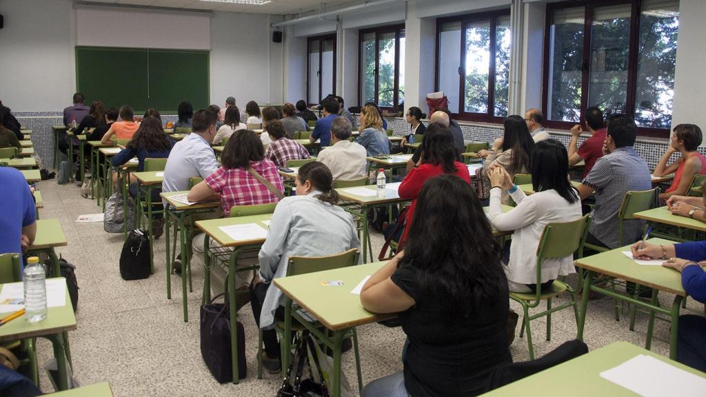 Imagen de un examen de oposiciones en Castilla y León