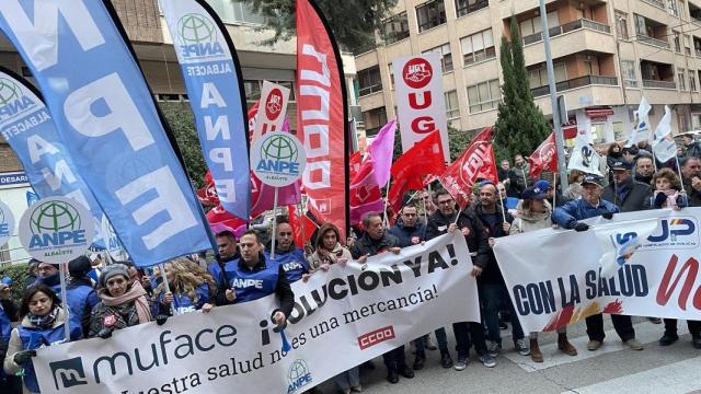 Manifestantes en Albacete.