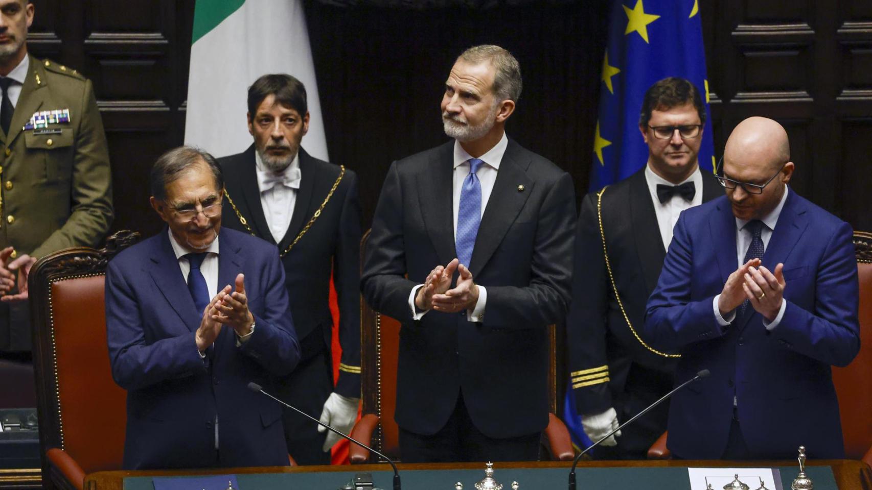 El rey Felipe VI visita este miércoles la sede de la Cámara de Diputados de Italia en el Palacio de Montecitorio de Roma.