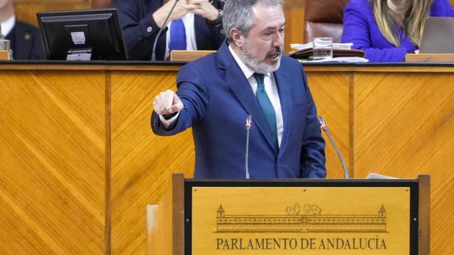 Juan Espadas, durante su intervención en el Parlamento de Andalucía este miécoles.