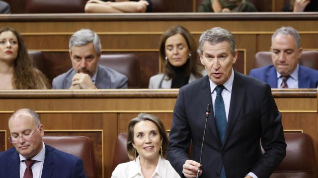 El líder del PP, Alberto Núñez Feijóo, este miércoles en el Congreso de los Diputados.