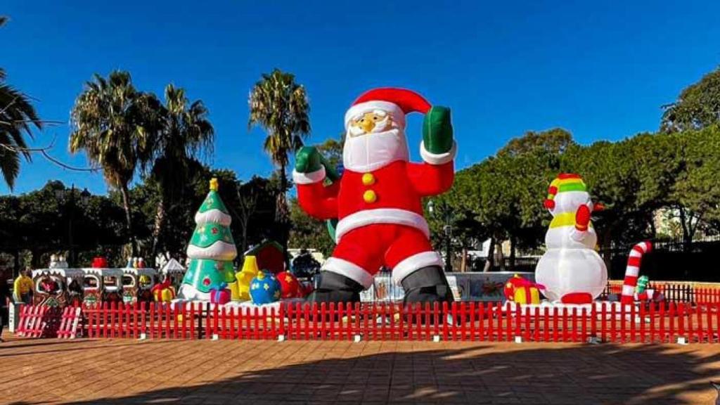 Poblado navideño en El Palo.