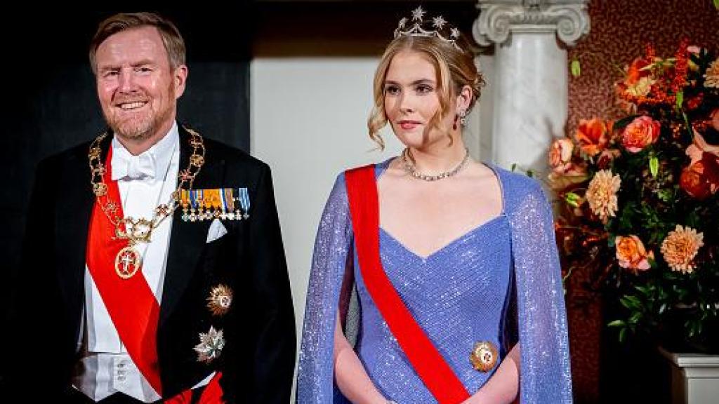 La Princesa y el rey Guillermo, en el Palacio Real de Ámsterdam.