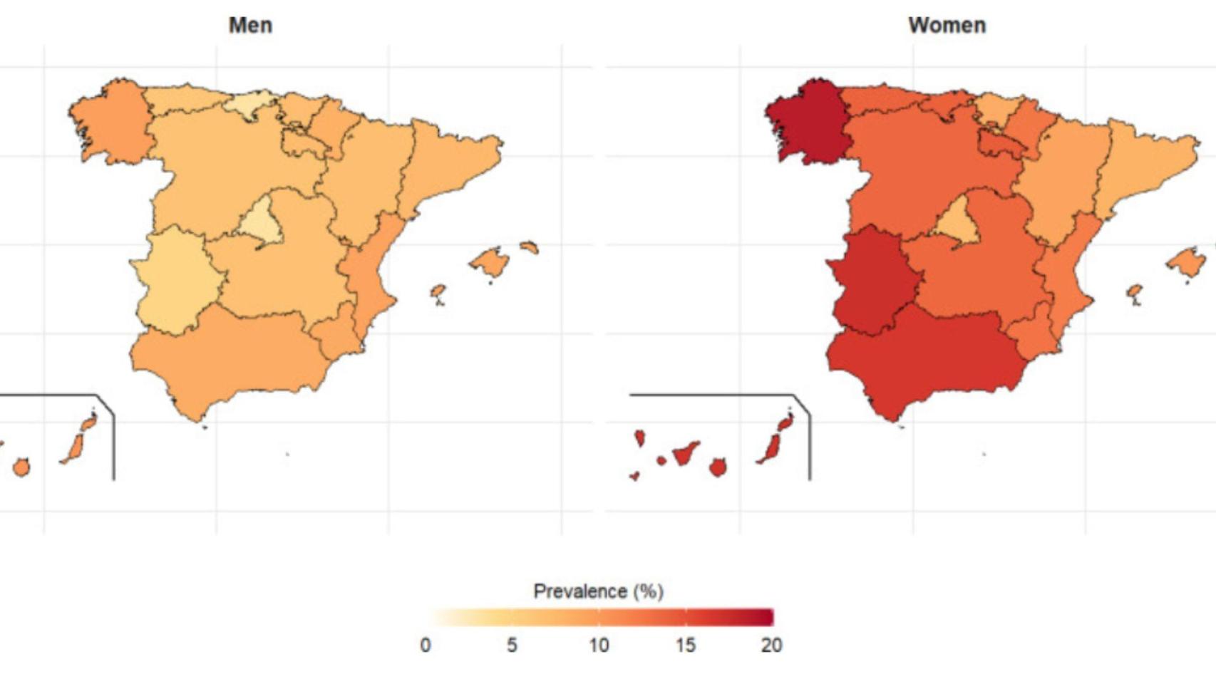 Mapa de prevalencia del consumo de hipnosedantes en los últimos 30 días en las comunidades de Españ para 2022.