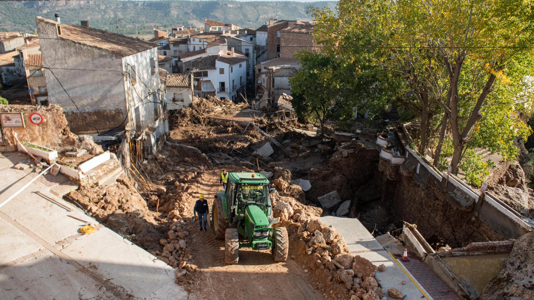 Letur (Albacete) arrasado tras la DANA del pasado mes de octubre.