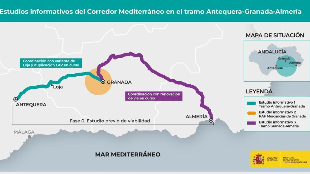 Plano con el trazado ferroviario.