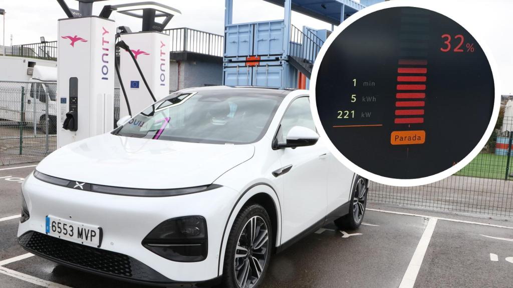 El XPeng G6 empezó a cargar a más de 220 kW de potencia durante nuestra prueba.
