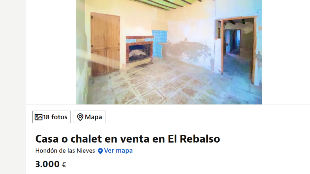 Captura de pantalla de la casa en venta.