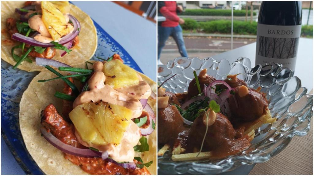 Los tacos de cazón al pastor y albóndigas de la carta de O Canteiro das Ondas