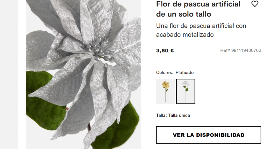 Flor de Pascua artificial. Ref. 991119400702