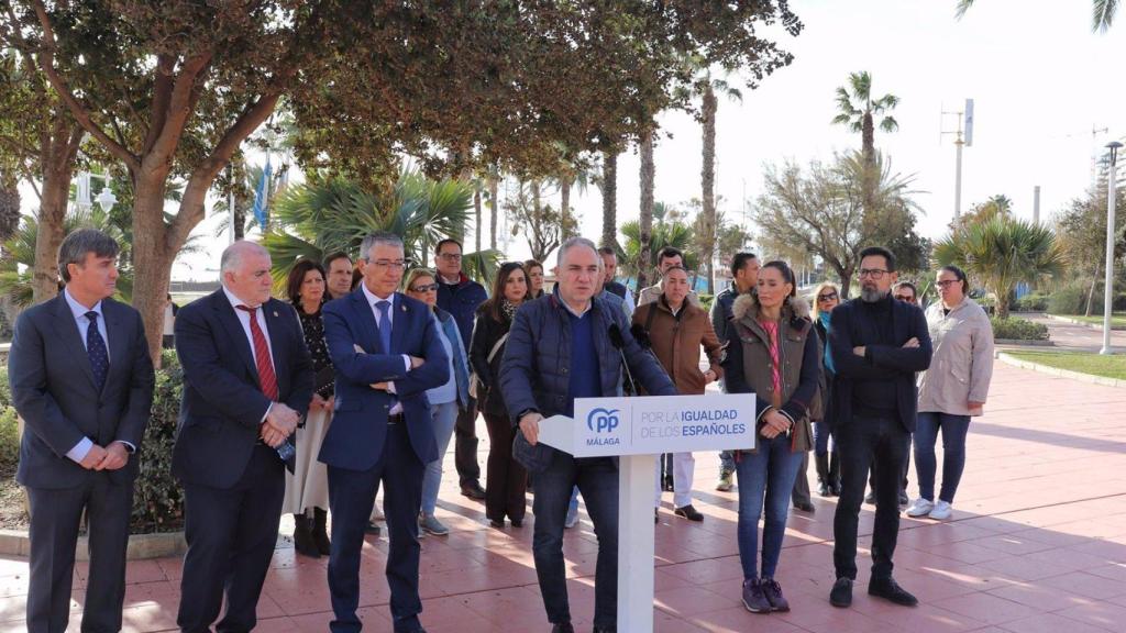 El vicesecretario de Coordinación Autonómica y Local y Análisis Electoral del PP, Elías Bendodo, en un acto en Málaga.