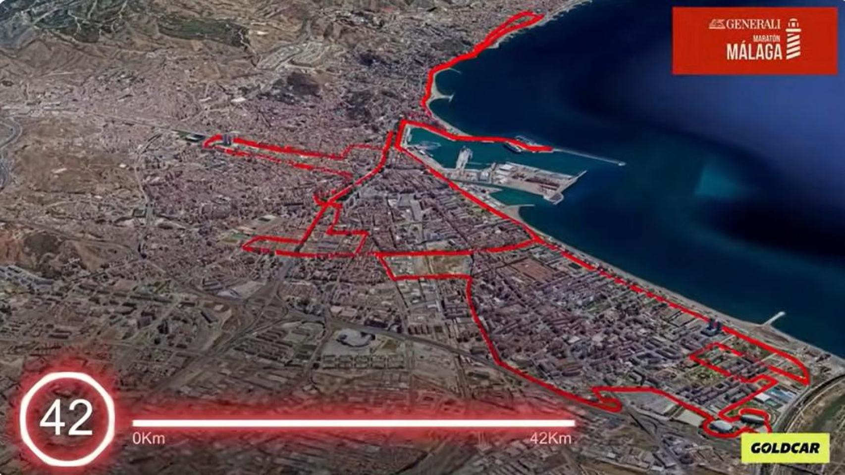 Recorrido del Maratón de Málaga 2024.