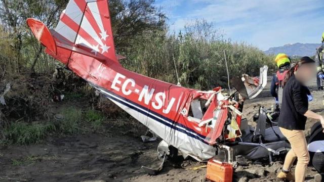 La avioneta accidentada en Vélez-Málaga.