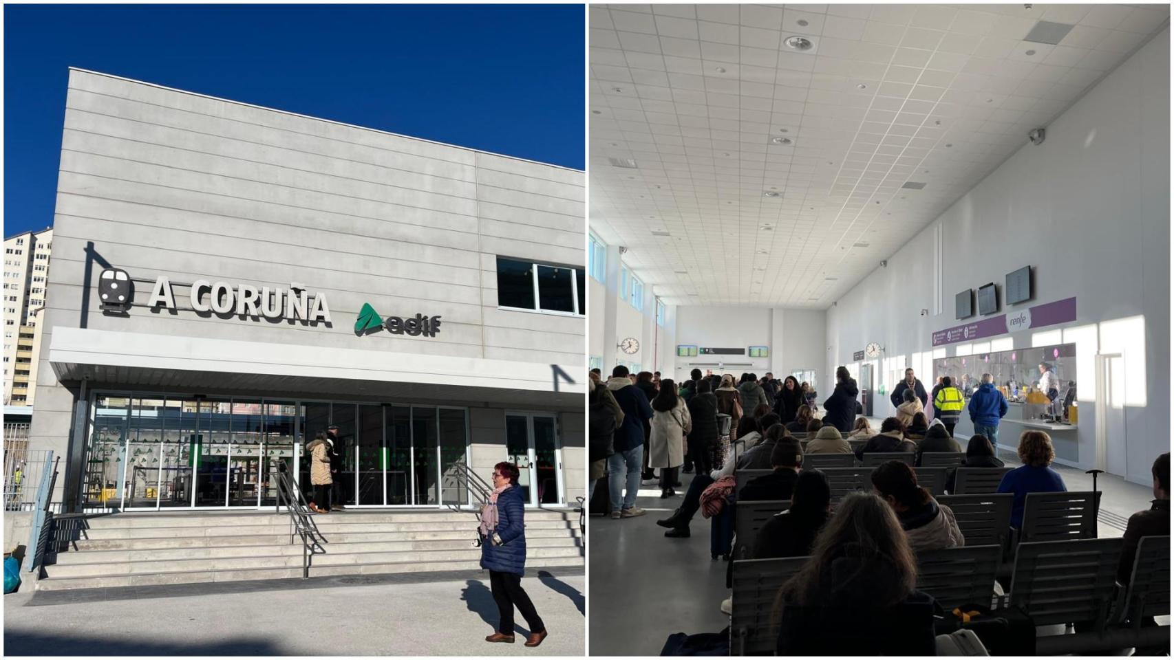 Estación provisional de tren de A Coruña este sábado