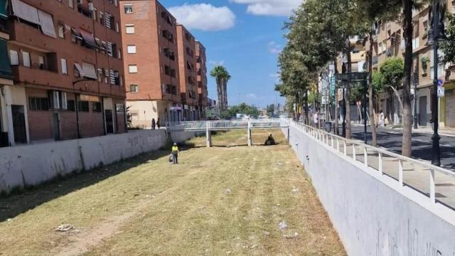 El barranco de la Saleta en el núcleo urbano de Aldaia antes de la DANA