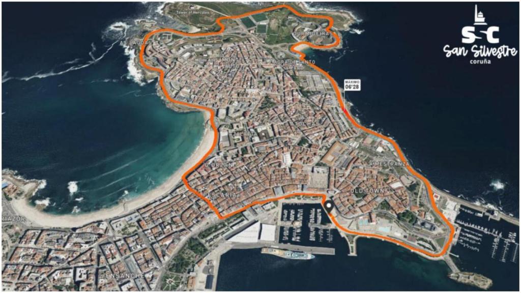 Recorrido de la San Silvestre de A Coruña 2024