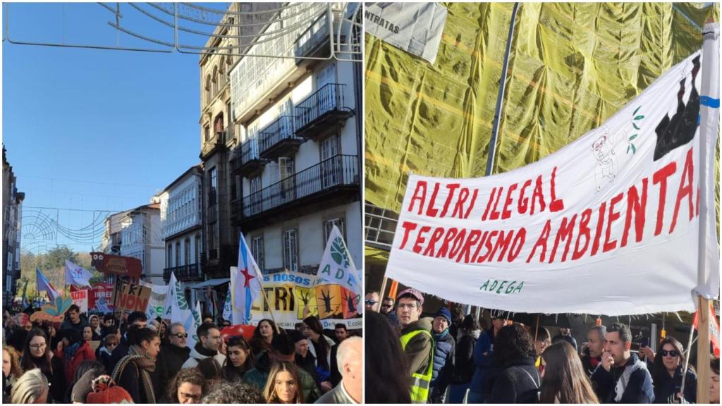 Manifestación en Santiago en contra del proyecto de Altri