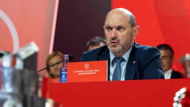 Rafael Louzán, durante una Asamblea de la RFEF el pasado mes de julio.