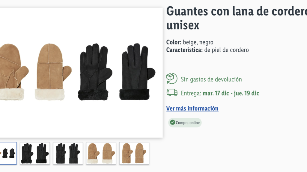 Guantes con lana de cordero unisex.