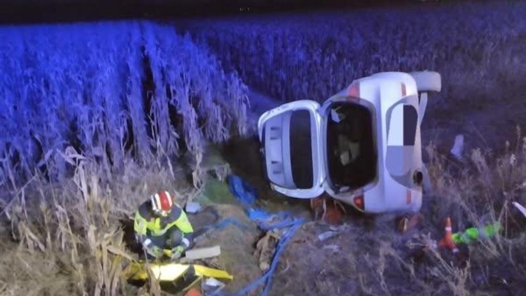 Imagen del accidente en Vecilla de la Polvorosa (Zamora)