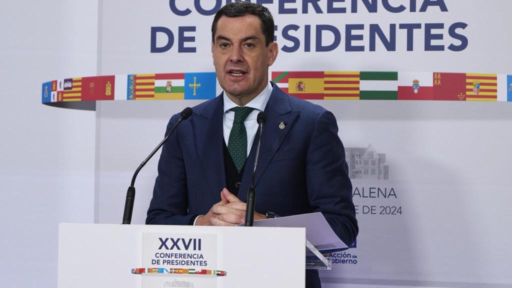 El presidente de la Junta, Juanma Moreno, en la Conferencia de Presidentes del pasado viernes.