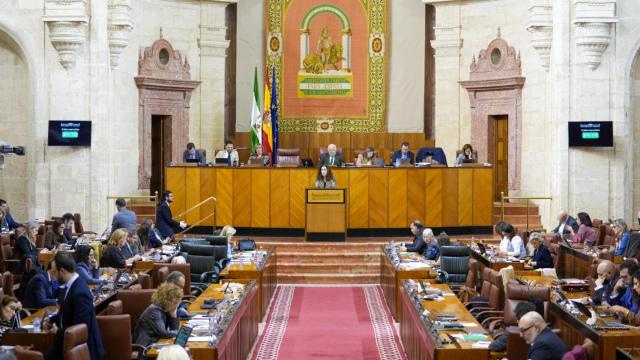 Sesión plenaria en el Parlamento de Andalucía.