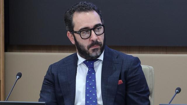 Víctor de Aldama ante la comisión no permanente de investigación en el Parlament balear en mayo de 2024.