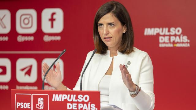 Esther Peña, portavoz del PSOE, en la última rueda de prensa en Ferraz, el pasado 28 de octubre.