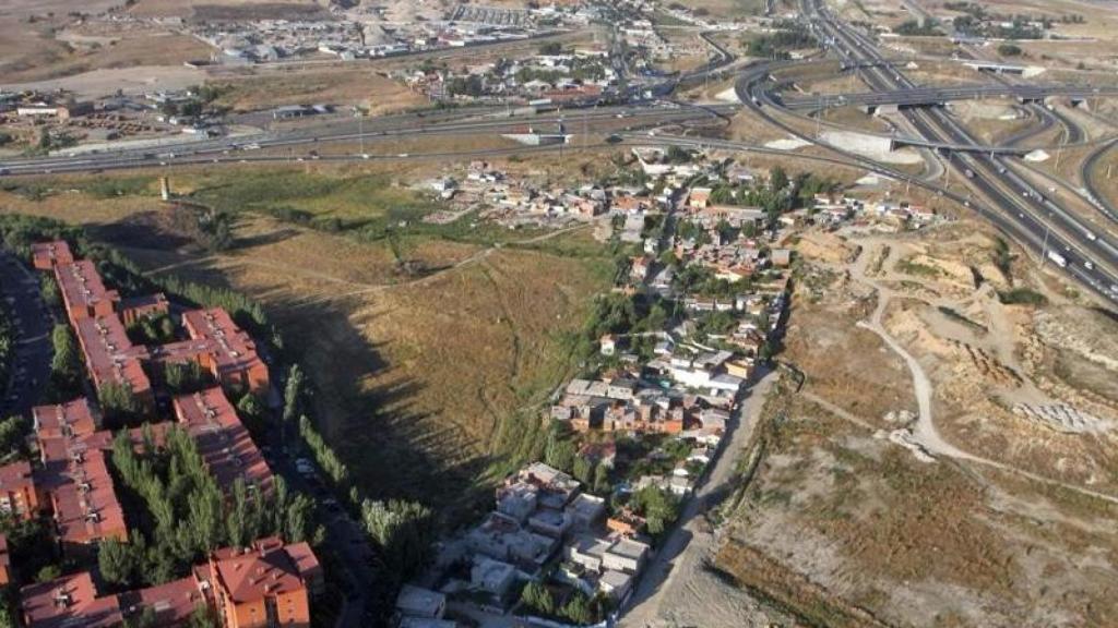 Vista aérea de la Cañada Real junto a Rivas-Vaciamadrid.