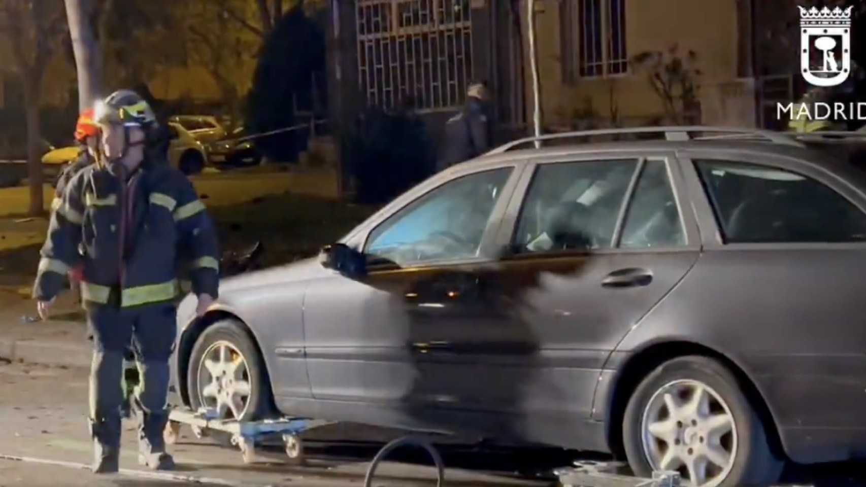 Un coche implicado en el accidente.