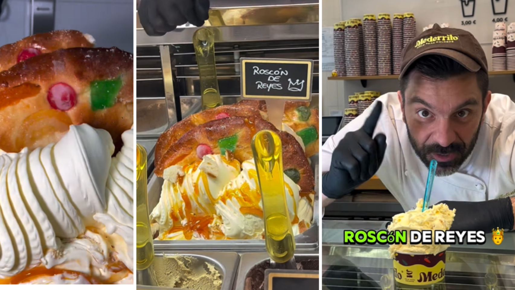 El helado de roscón de Reyes de Rocco.