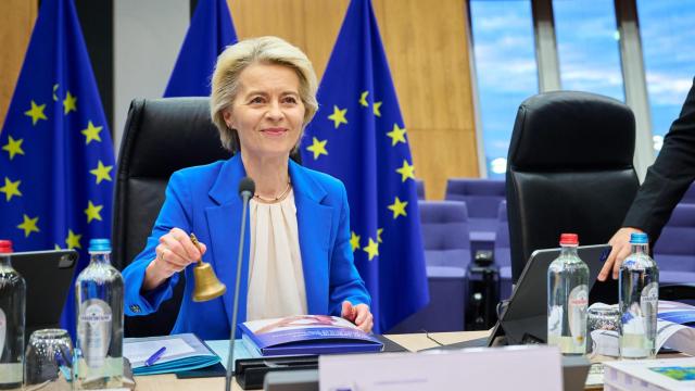 La presidenta de la Comisión, Ursula von der Leyen, durante una reciente reunión del colegio de comisarios