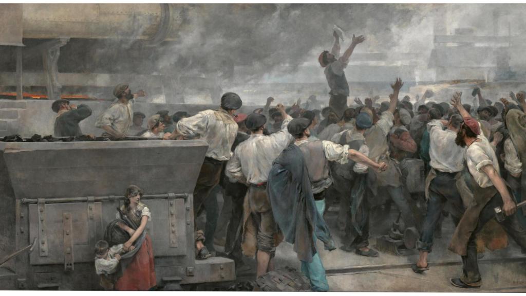 Vicente Cutanda: 'Una huelga de obreros en Vizcaya', 1892. Foto: Museo del Prado