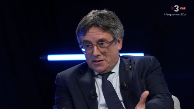 Carles Puigdemont en una entrevista este martes en TV3.