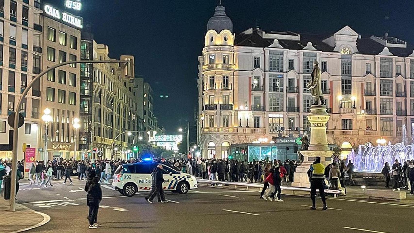 La Policía Municipal de Valladolid en la Plaza de Zorrilla de la ciudad