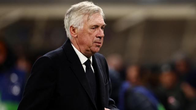 Carlo Ancelotti durante el partido ante la Atalanta en la Champions League.