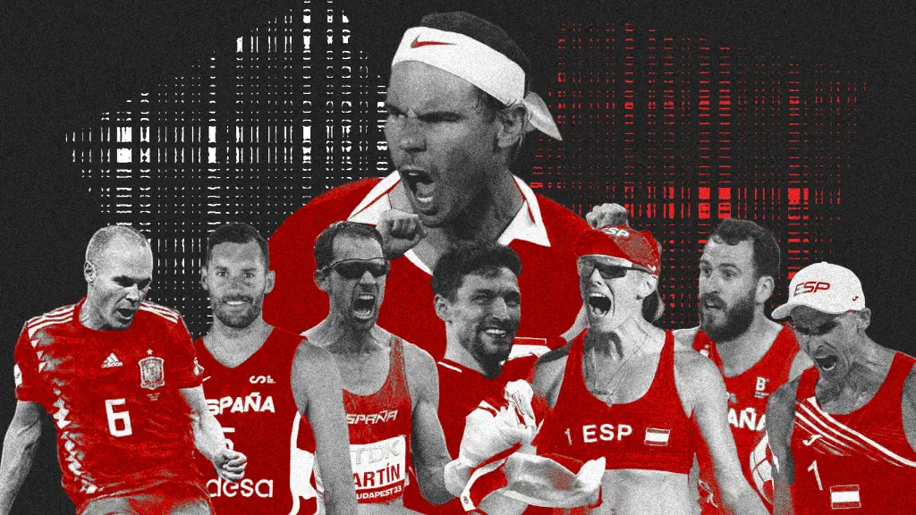 Rafa Nadal, Andrés Iniesta, Rudy Fernández,  Álvaro Martín, Jesús Navas, Liliana Fernández, Sergio Chacho Rodríguez y Pablo Herrera