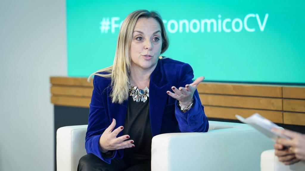 Nora García, presidenta de la Asociación de Empresas Inmobiliarias de la Comunitat Valenciana (Asicval), durante el Foro Económico de la Comunidad Valenciana, organizado por EL ESPAÑOL.