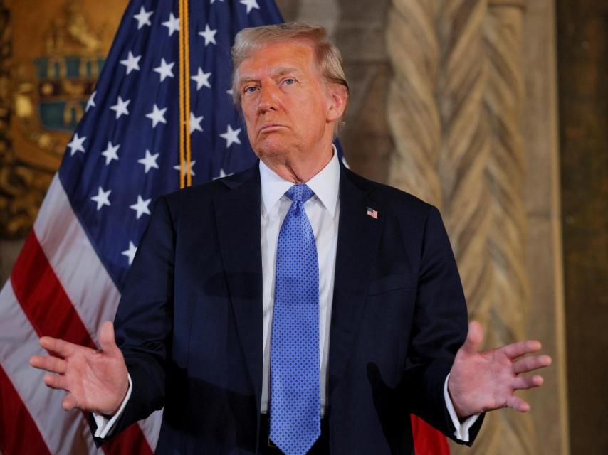 El presidente electo de Estados Unidos, Donald Trump, en un evento en Mar-a-Lago (Florida) este domingo.