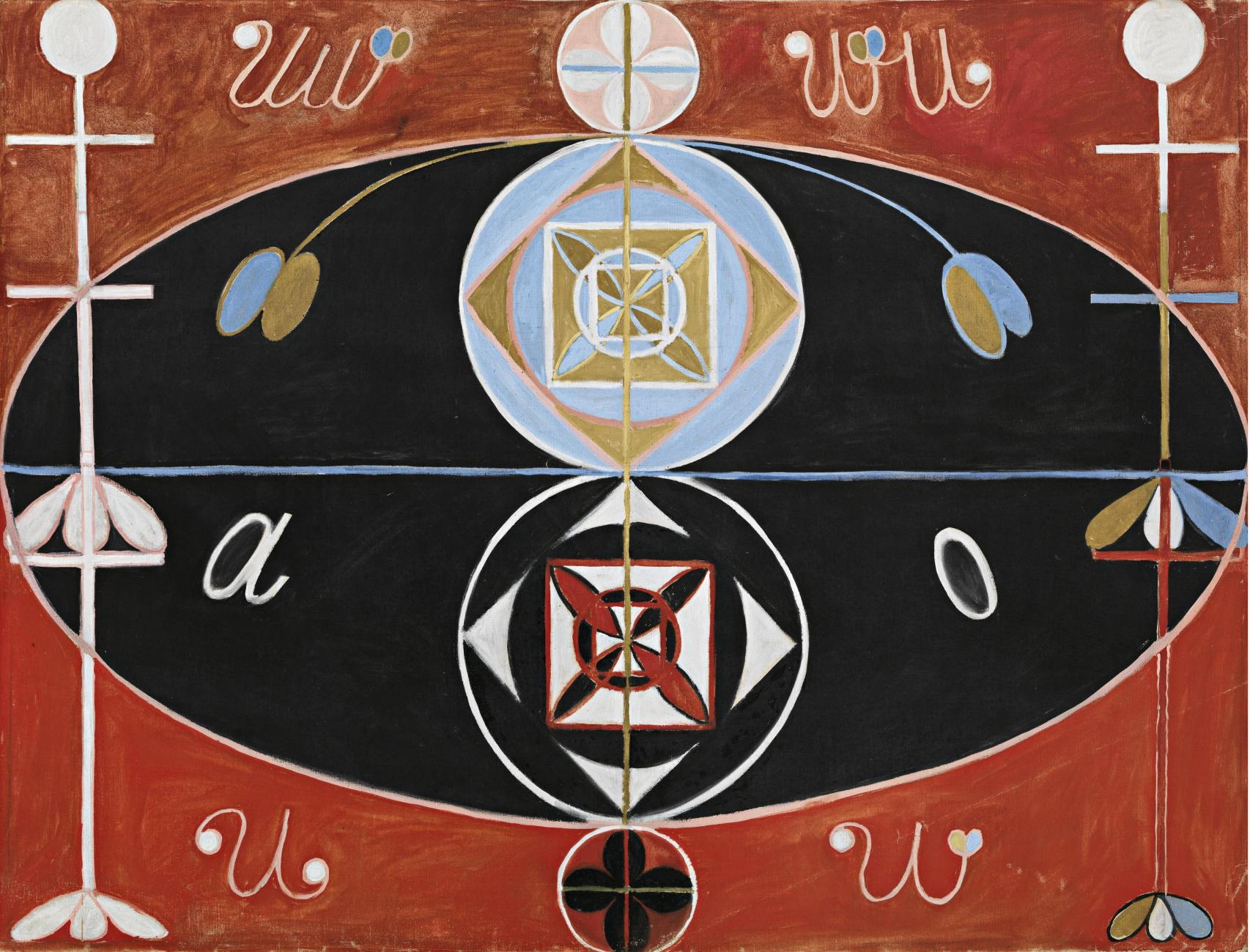 Hilma af Klint: 'Evolución', Serie 'WUS/La estrella de siete puntas, Grupo VI, n.º 16', 1908. Foto: The Hilma af Klint Foundation