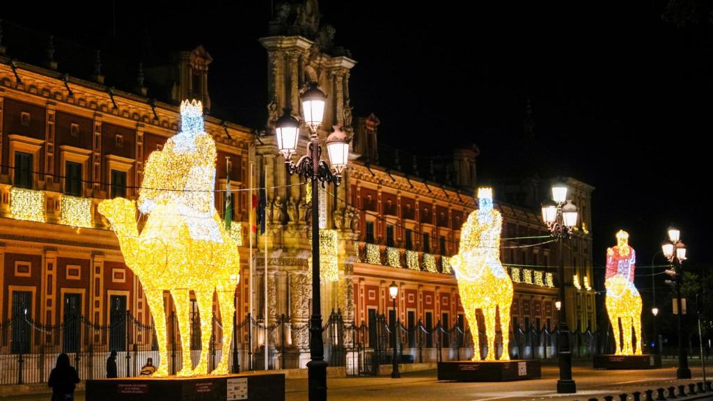 Imagen del palacio de San Telmo en la Navidad 2024.