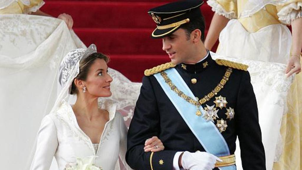 Felipe y Letizia el día de su boda, el 22 de mayo de 2004.